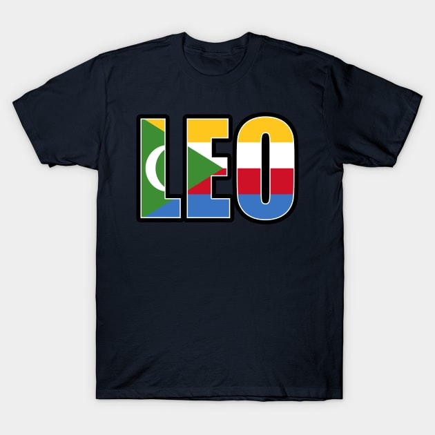 Leo Comoran Horoscope Heritage DNA Flag T-Shirt by Just Rep It!!